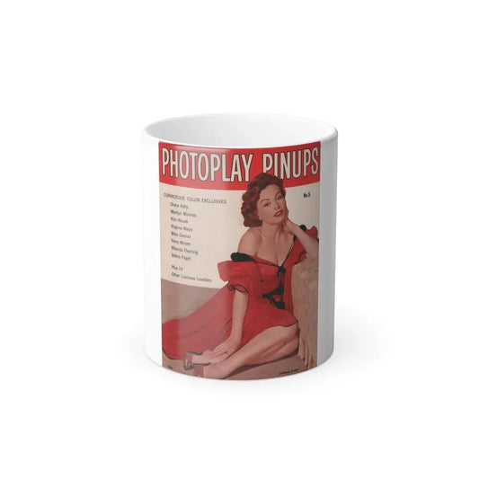 Jeanne Crain #187 - Photoplay Pin-Ups Magazine Issue #5 (Vintage Female Icon) Color Changing Coffee Mug 11oz - Go Mug Yourself