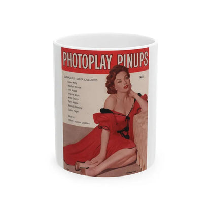 Jeanne Crain #187 - Photoplay Pin-Ups Magazine Issue #5 (Vintage Female Icon) White Coffee Mug 11oz - Go Mug Yourself