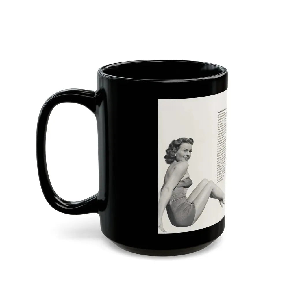 Jeanne Crain #189 - Modern Screen Pin-Ups Magazine Issue #1 (Vintage Female Icon) Black Coffee Mug - Go Mug Yourself