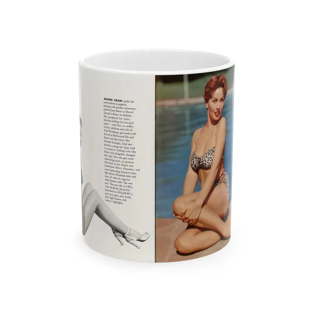 Jeanne Crain #189 - Modern Screen Pin-Ups Magazine Issue #1 (Vintage Female Icon) White Coffee Mug 11oz - Go Mug Yourself