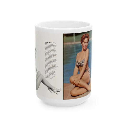 Jeanne Crain #189 - Modern Screen Pin-Ups Magazine Issue #1 (Vintage Female Icon) White Coffee Mug 15oz - Go Mug Yourself