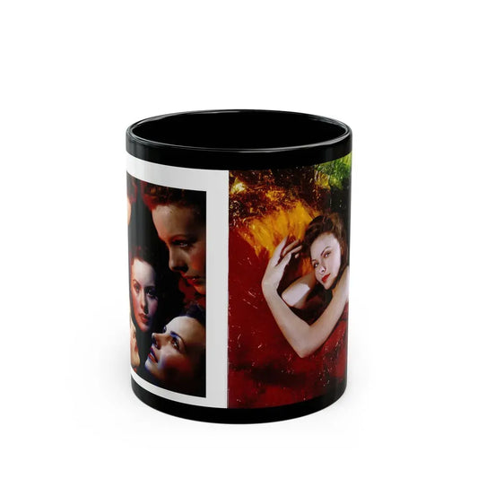 Jeanne Crain #190 - Hollywood In Kodachrome 1940-1949 Book - 2 Color Portrait Photos (Vintage Female Icon) Black Coffee Mug 11oz - Go Mug Yourself