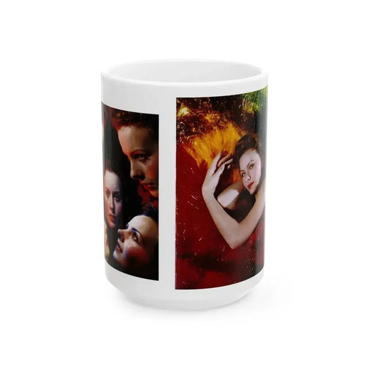 Jeanne Crain #190 - Hollywood In Kodachrome 1940-1949 Book - 2 Color Portrait Photos (Vintage Female Icon) White Coffee Mug 15oz - Go Mug Yourself