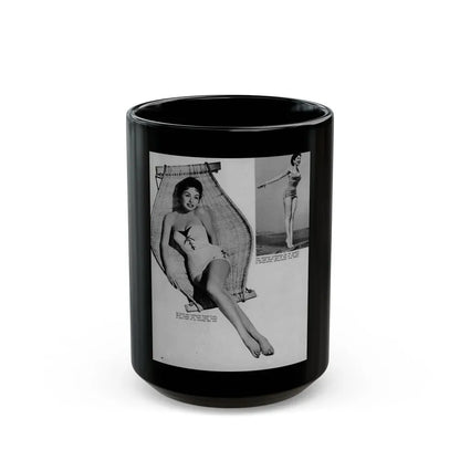 Jeanne Crain #192 - 8.5x10.5 1950's B&W Full Body Page Pin-Up Photo & Caption from Movie Star Magazine (Vintage Female Icon) Black Coffee Mug 15oz - Go Mug Yourself