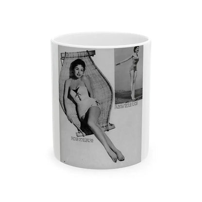 Jeanne Crain #192 - 8.5x10.5 1950's B&W Full Body Page Pin-Up Photo & Caption from Movie Star Magazine (Vintage Female Icon) White Coffee Mug 11oz - Go Mug Yourself