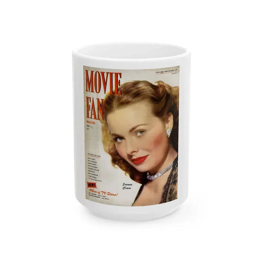 Jeanne Crain #193 - Mag. Cover (Vintage Female Icon) White Coffee Mug 15oz - Go Mug Yourself