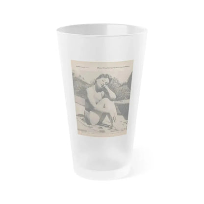 Jeanne Crain #194 - 8.5x10.5 Circa 50's B&W Full Body Magazine Page Photo (Vintage Female Icon) Frosted Pint Glass 16oz 16oz Frosted - Go Mug Yourself
