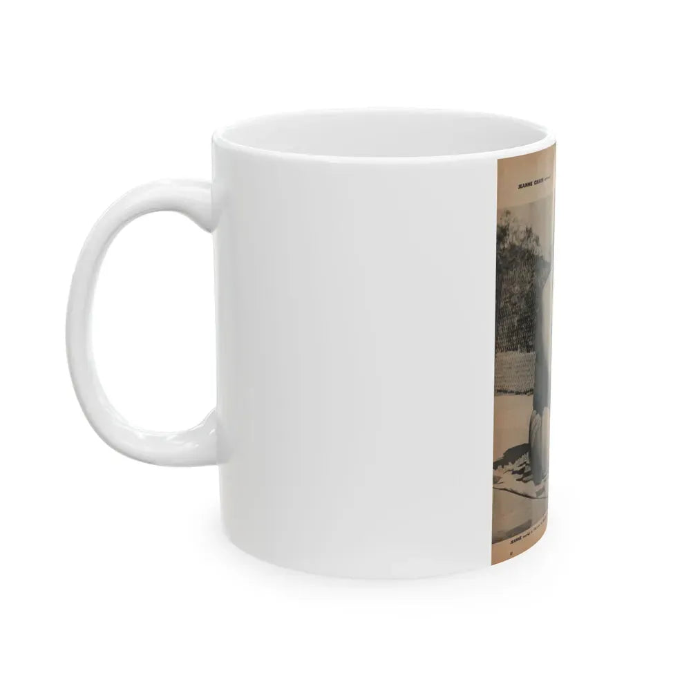 Jeanne Crain #194 - 8.5x10.5 Circa 50's B&W Full Body Magazine Page Photo (Vintage Female Icon) White Coffee Mug - Go Mug Yourself