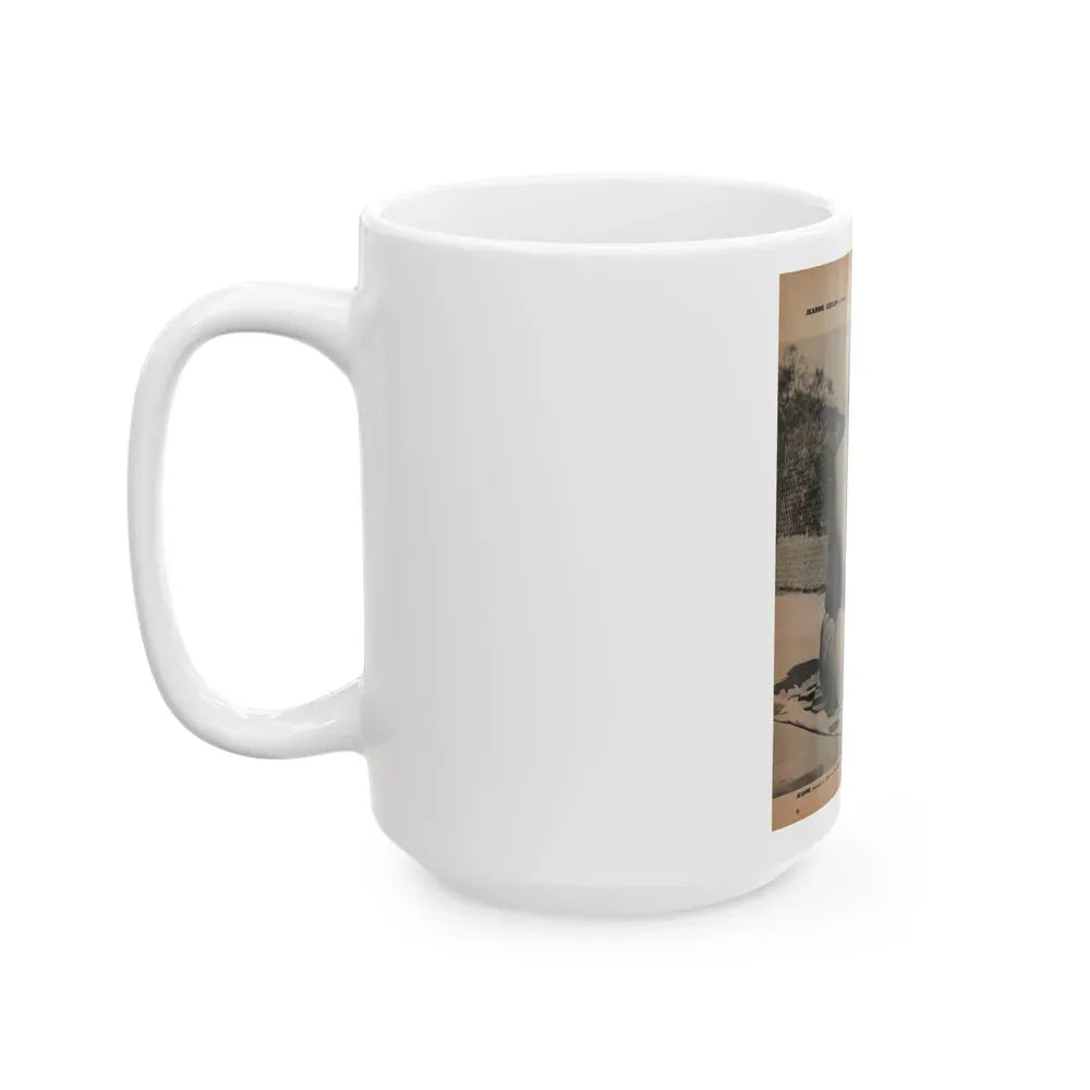 Jeanne Crain #194 - 8.5x10.5 Circa 50's B&W Full Body Magazine Page Photo (Vintage Female Icon) White Coffee Mug - Go Mug Yourself