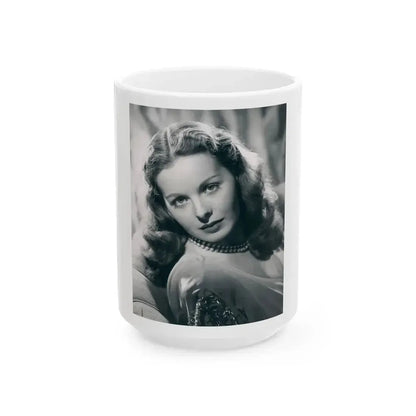 Jeanne Crain #97 (Vintage Female Icon) White Coffee Mug 15oz - Go Mug Yourself