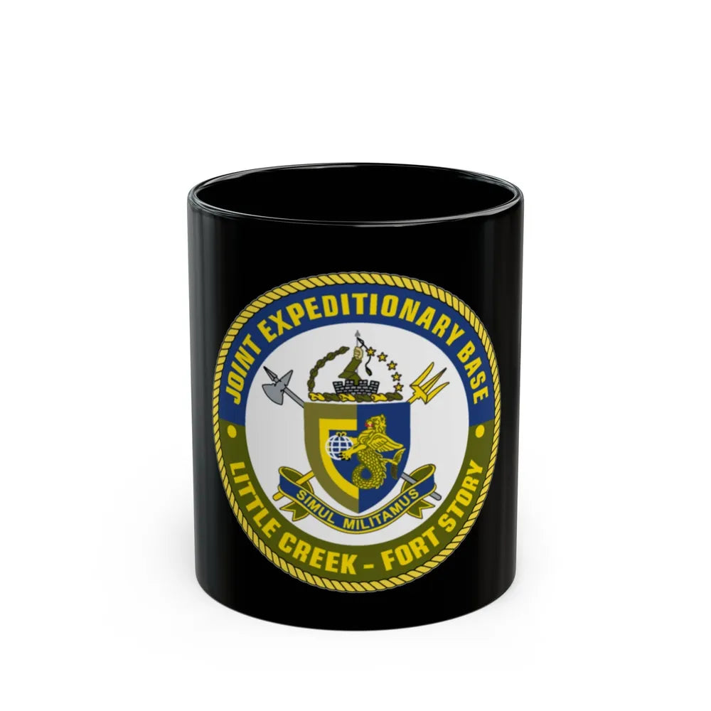 JEB Little Creek Fort Story (U.S. Navy) Black Coffee Mug-11oz-Go Mug Yourself