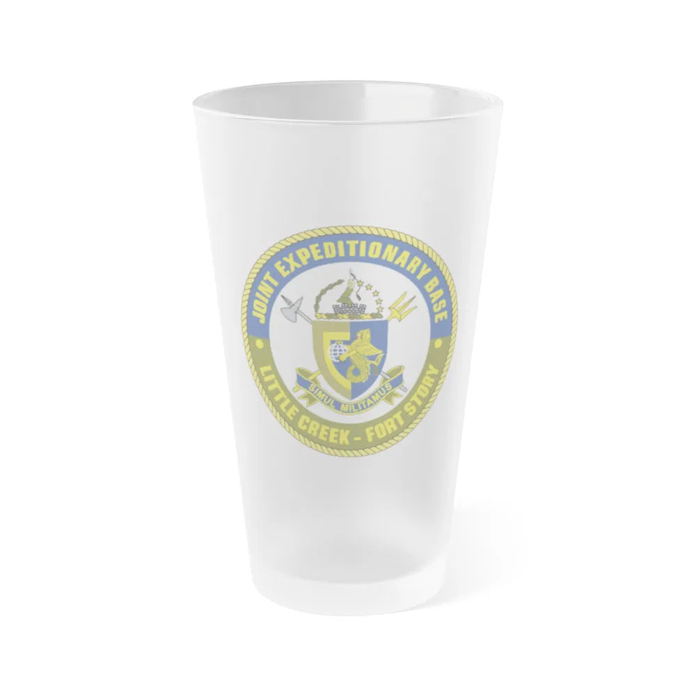 JEB Little Creek Fort Story (U.S. Navy) Frosted Pint Glass 16oz-Go Mug Yourself