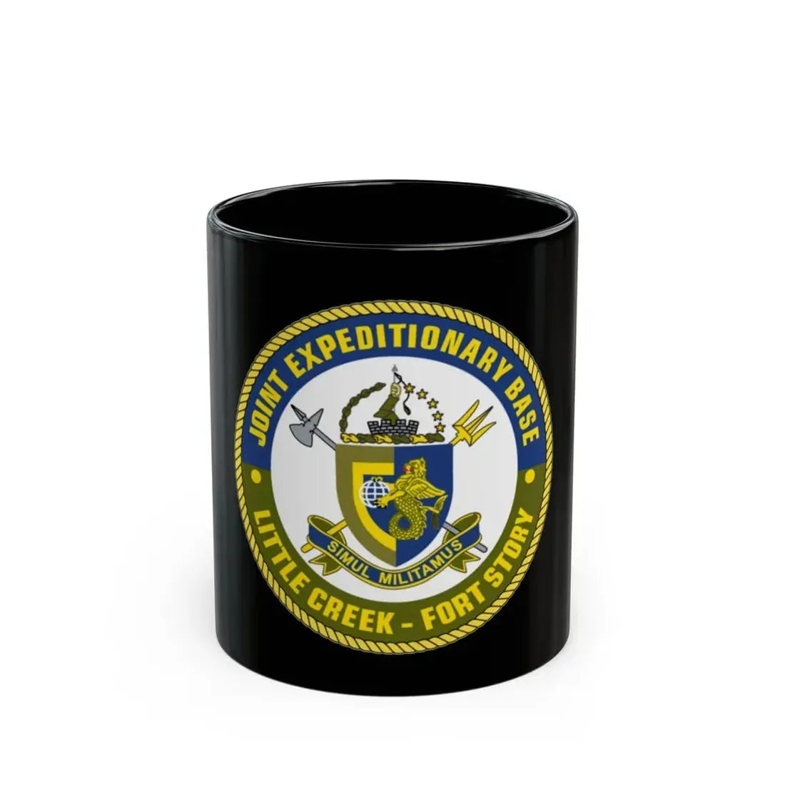 JEB Little Creek Fort Story (U.S. Navy) Black Coffee Mug 11oz - Go Mug Yourself