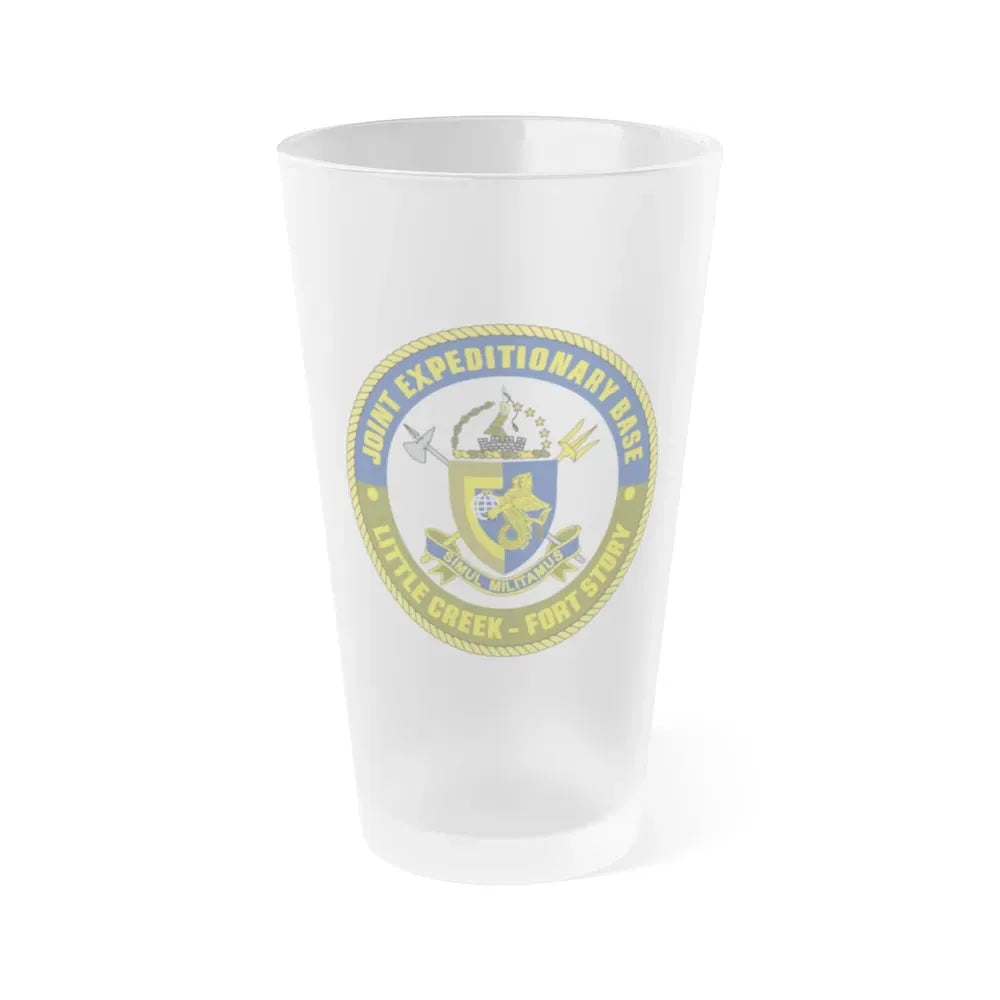JEB Little Creek Fort Story (U.S. Navy) Frosted Pint Glass 16oz Default Title - Go Mug Yourself