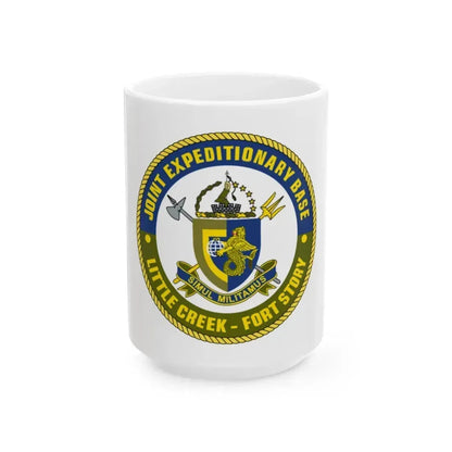 JEB Little Creek Fort Story (U.S. Navy) White Coffee Mug 15oz - Go Mug Yourself