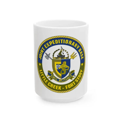 JEB Little Creek Fort Story (U.S. Navy) White Coffee Mug 15oz - Go Mug Yourself