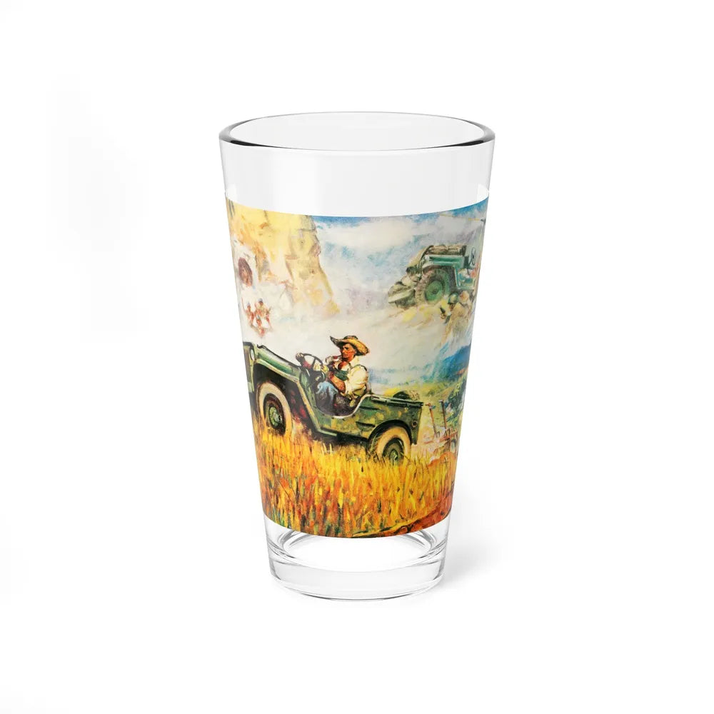 Jeeps Willys, The Saturday Evening Post, 1945 - Pint Glass 16oz-16oz-Go Mug Yourself