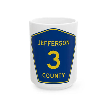 Jefferson County 3 (Florida) (Road Sign) White Coffee Mug 15oz - Go Mug Yourself