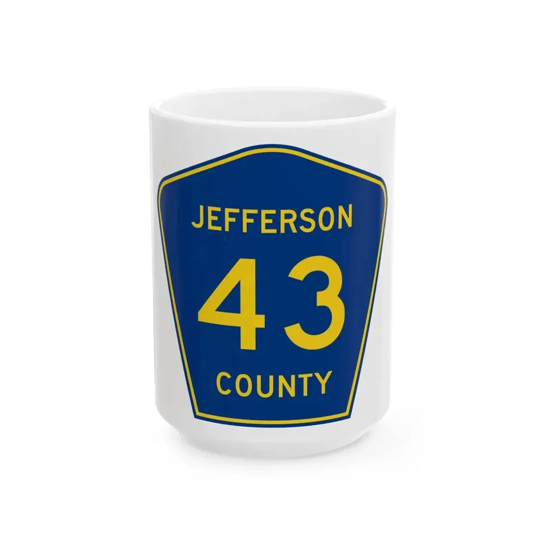 Jefferson County 43 (Ohio) (Road Sign) White Coffee Mug 15oz - Go Mug Yourself