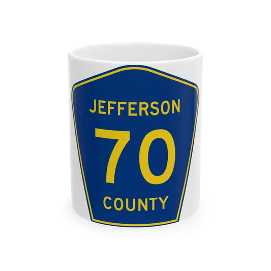Jefferson County 70 (Colorado) (Road Sign) White Coffee Mug 11oz - Go Mug Yourself