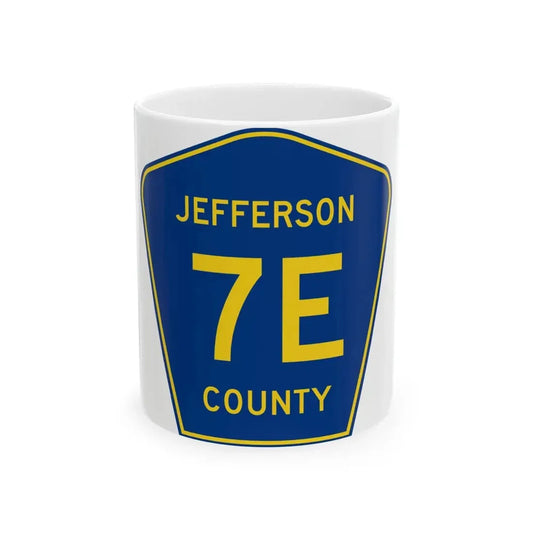 Jefferson County 7E (Ohio) (Road Sign) White Coffee Mug 11oz - Go Mug Yourself