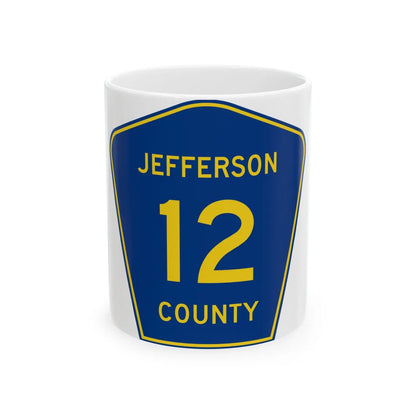 Jefferson County Route 12 AL (Alabama) (Road Sign) White Coffee Mug 11oz - Go Mug Yourself