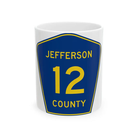 Jefferson County Route 12 AL (Alabama) (Road Sign) White Coffee Mug 11oz - Go Mug Yourself