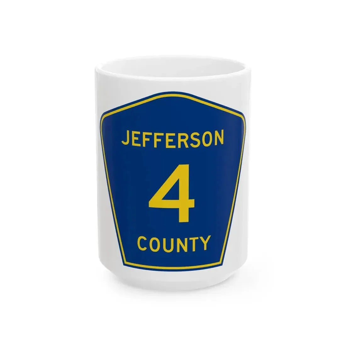 Jefferson County Route 4 AR (Arkansas) (Road Sign) White Coffee Mug 15oz - Go Mug Yourself