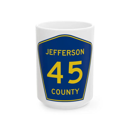 Jefferson County Route 45 AL (Alabama) (Road Sign) White Coffee Mug 15oz - Go Mug Yourself