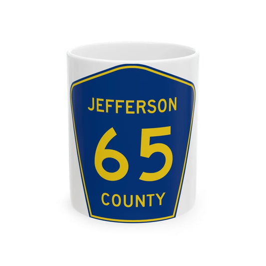 Jefferson County Route 65 AL (Alabama) (Road Sign) White Coffee Mug 11oz - Go Mug Yourself