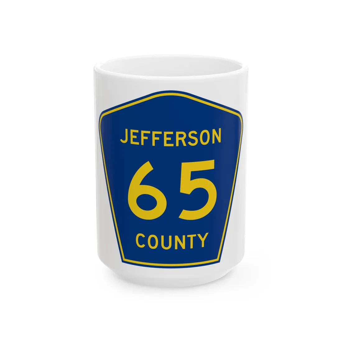 Jefferson County Route 65 AL (Alabama) (Road Sign) White Coffee Mug 15oz - Go Mug Yourself