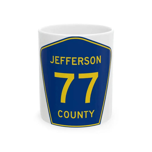 Jefferson County Route 77 AL (Alabama) (Road Sign) White Coffee Mug 11oz - Go Mug Yourself