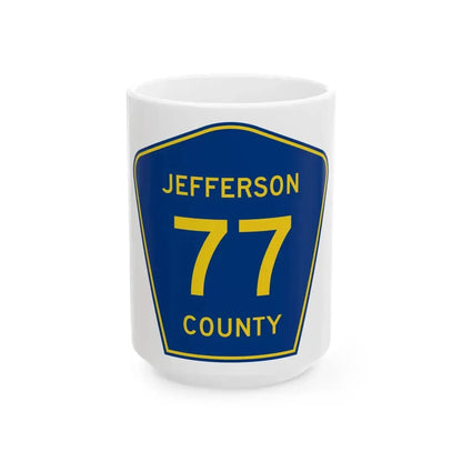 Jefferson County Route 77 AL (Alabama) (Road Sign) White Coffee Mug 15oz - Go Mug Yourself