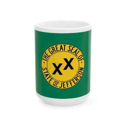 Jefferson state flag (United States) White Coffee Mug 15oz - Go Mug Yourself