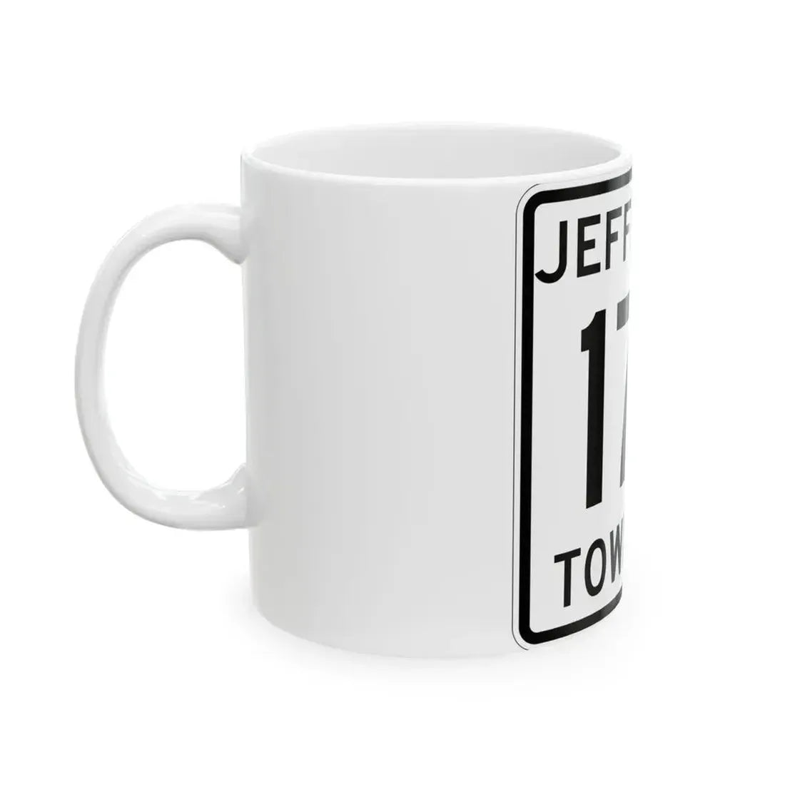 Jefferson Township Route 179 Logan County Ohio (Ohio) (Road Sign) White Coffee Mug - Go Mug Yourself