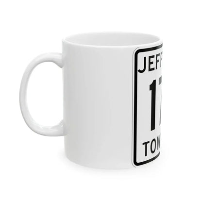 Jefferson Township Route 179 Logan County Ohio (Ohio) (Road Sign) White Coffee Mug - Go Mug Yourself