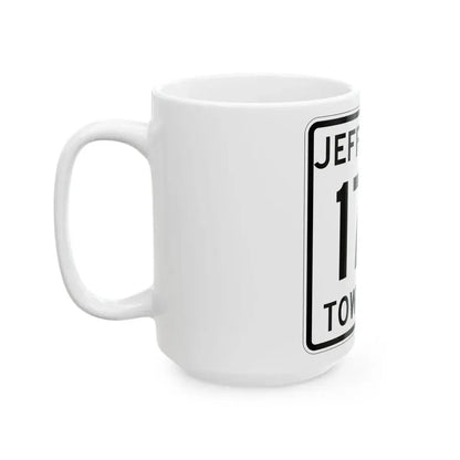 Jefferson Township Route 179 Logan County Ohio (Ohio) (Road Sign) White Coffee Mug - Go Mug Yourself