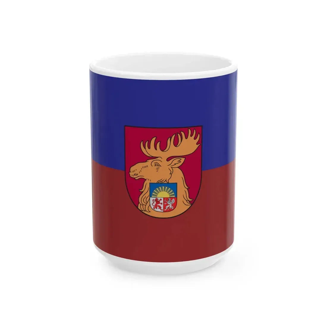 Jelgava flag (Latvia) White Coffee Mug 15oz - Go Mug Yourself