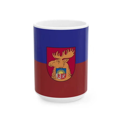 Jelgava flag (Latvia) White Coffee Mug 15oz - Go Mug Yourself