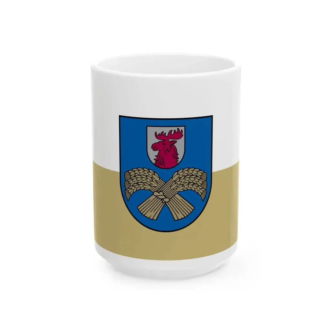 Jelgavas novada karogs (Latvia) White Coffee Mug 15oz - Go Mug Yourself