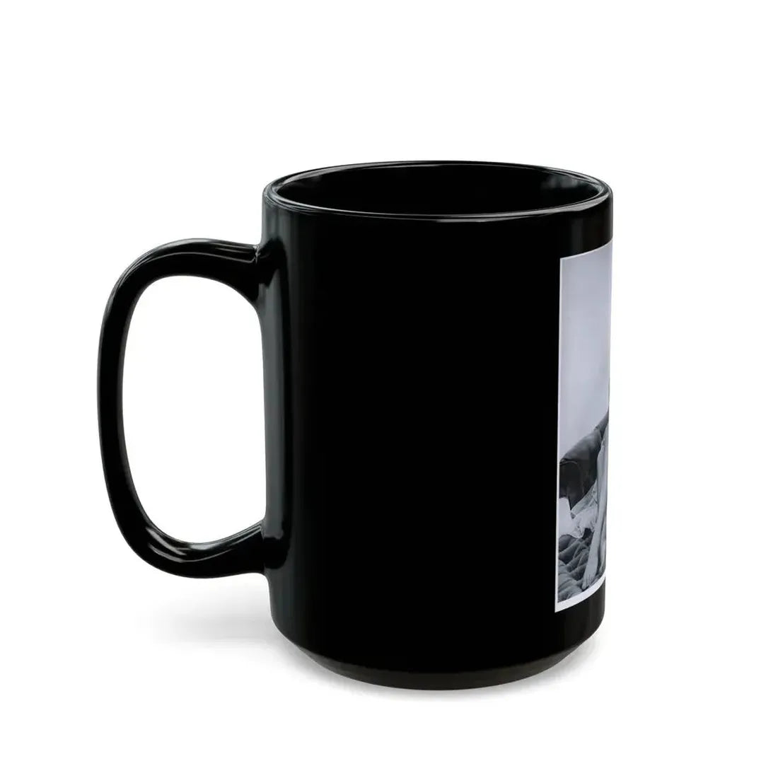 Jennifer Jayne #02 - B&W Full Body Linergie Barefoot Glamour Photo (Vintage Female Icon) Black Coffee Mug - Go Mug Yourself