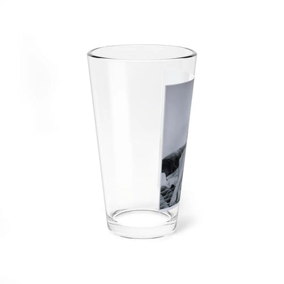 Jennifer Jayne #02 - B&W Full Body Linergie Barefoot Glamour Photo (Vintage Female Icon) Pint Glass 16oz-Go Mug Yourself