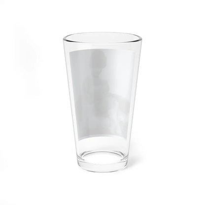 Jennifer Jayne #02 - B&W Full Body Linergie Barefoot Glamour Photo (Vintage Female Icon) Pint Glass 16oz-Go Mug Yourself