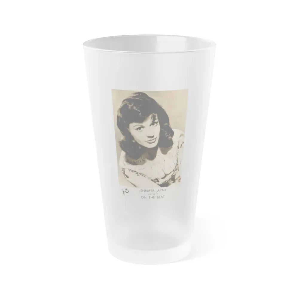 Jennifer Jayne #09 (Vintage Female Icon) Frosted Pint Glass 16oz 16oz Frosted - Go Mug Yourself