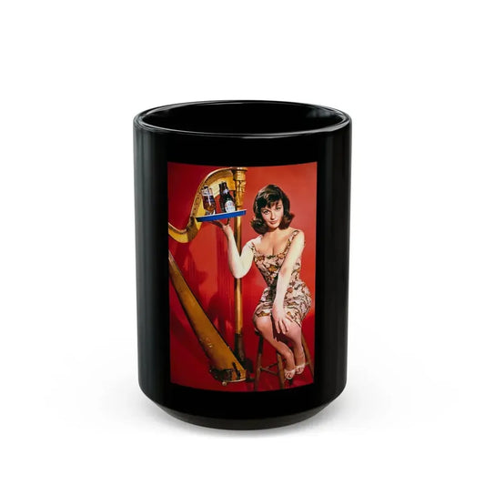 Jennifer Jayne #10 (Vintage Female Icon) Black Coffee Mug 15oz - Go Mug Yourself
