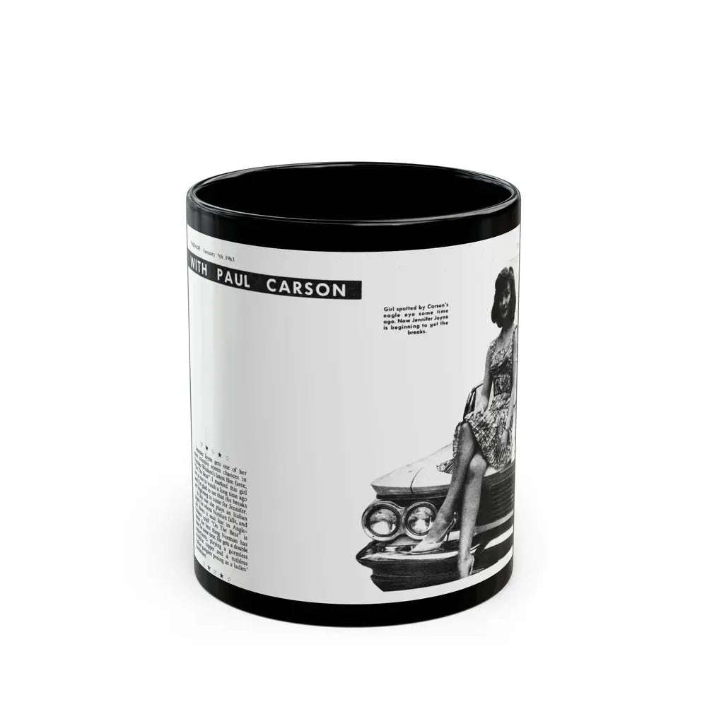 Jennifer Jayne #13 (Vintage Female Icon) Black Coffee Mug 11oz - Go Mug Yourself