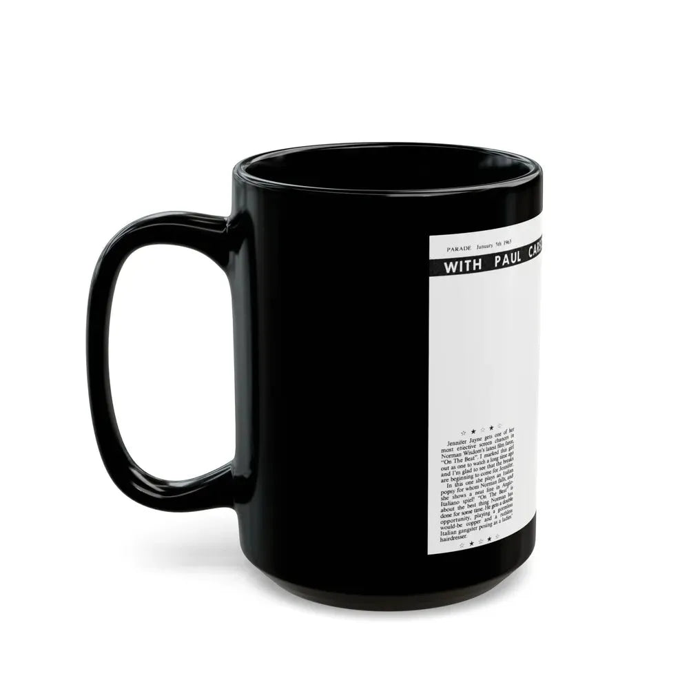 Jennifer Jayne #13 (Vintage Female Icon) Black Coffee Mug - Go Mug Yourself