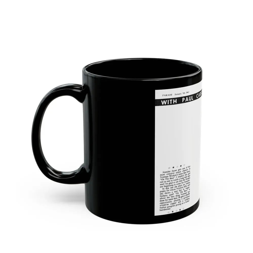 Jennifer Jayne #13 (Vintage Female Icon) Black Coffee Mug - Go Mug Yourself