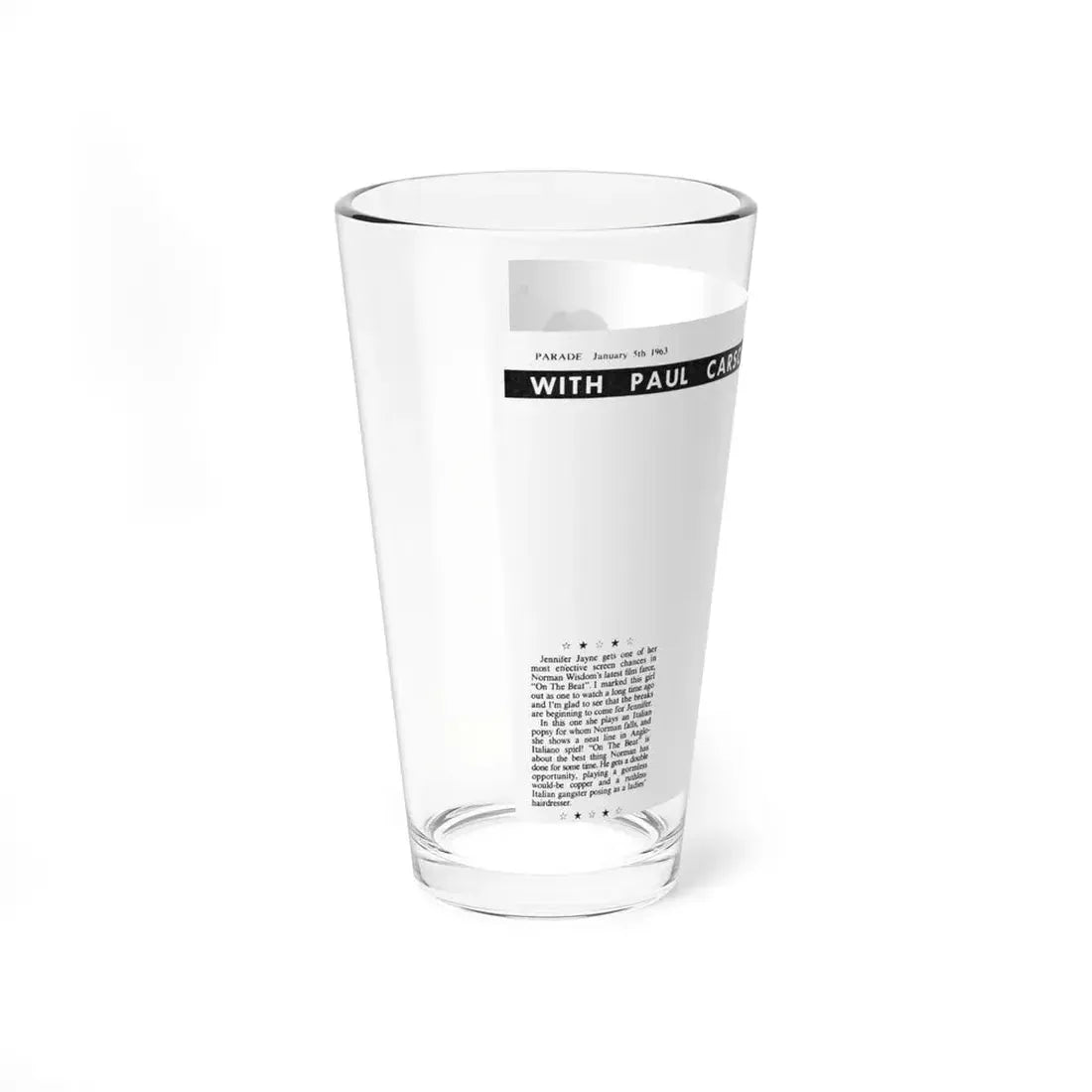 Jennifer Jayne #13 (Vintage Female Icon) Pint Glass 16oz - Go Mug Yourself