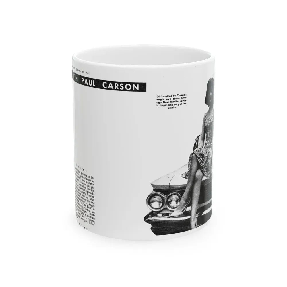 Jennifer Jayne #13 (Vintage Female Icon) White Coffee Mug 11oz - Go Mug Yourself